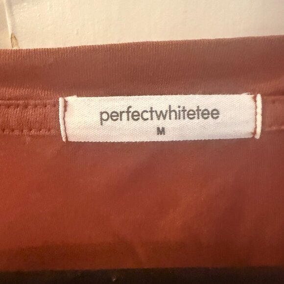 PerfectWhiteTee Hendrix V Neck Tee in Rust Medium M - Picture 2 of 2